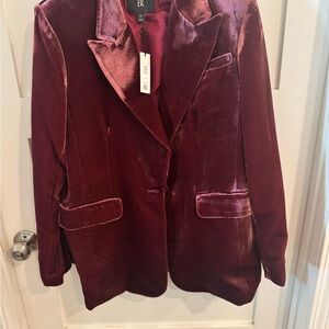 Banana Republic Velvet Blazer in Rich Burgundy